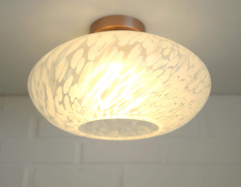 Vintage Murano Glass Sconce Lamp / Unique Light Fixture / Semi Flush Mount Ceiling Light / Italy 1980's