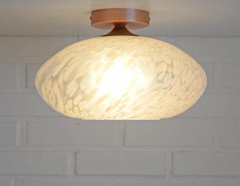 Vintage Murano Glass Sconce Lamp / Unique Light Fixture / Semi Flush Mount Ceiling Light / Italy 1980's