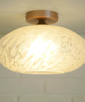 Vintage Murano Glass Sconce Lamp / Unique Light Fixture / Semi Flush Mount Ceiling Light / Italy 1980's