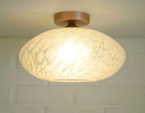 Vintage Murano Glass Sconce Lamp / Unique Light Fixture / Semi Flush Mount Ceiling Light / Italy 1980's