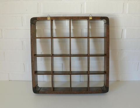 Vintage Wooden Wall Knick Knack Shelf / Mid Century Modern Collectable Curio Display / Shadow Box / Gianfranco Frattini for Cassina