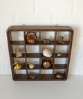 Vintage Wooden Wall Knick Knack Shelf / Mid Century Modern Collectable Curio Display / Shadow Box / Gianfranco Frattini for Cassina