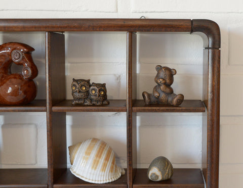 Vintage Wooden Wall Knick Knack Shelf / Mid Century Modern Collectable Curio Display / Shadow Box / Gianfranco Frattini for Cassina