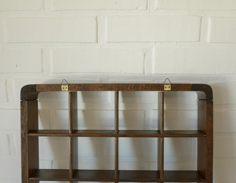 Vintage Wooden Wall Knick Knack Shelf / Mid Century Modern Collectable Curio Display / Shadow Box / Gianfranco Frattini for Cassina