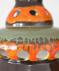 Vintage Ceramic Pendant Light: 1970s Rustic Handmade Chandelier