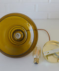 Hand Blown Amber Glass Pendant Light: MCM Retro Bar Golden Hanging Lamp