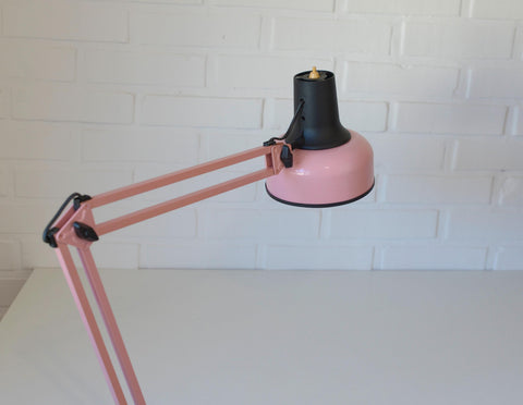 Vintage Architect Desk Lamp / Mid Century Modern / Pop Art / Rare Pink Table Light from 80's