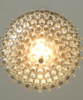 1/4 Vintage Glass Pendant Light / Brutalist Copper Bar Lamps / Mid Century Modern 1970's