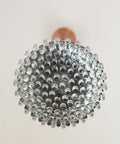 1/4 Vintage Glass Pendant Light / Brutalist Copper Bar Lamps / Mid Century Modern 1970's