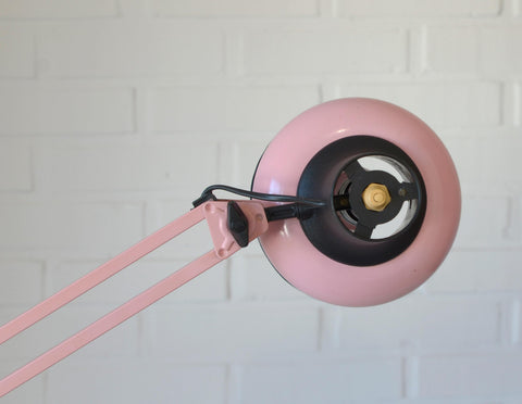 Vintage Architect Desk Lamp / Mid Century Modern / Pop Art / Rare Pink Table Light from 80's