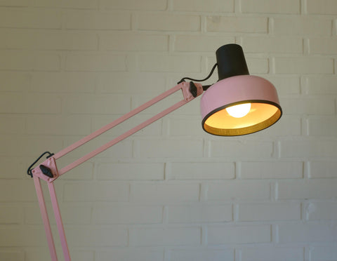 Vintage Architect Desk Lamp / Mid Century Modern / Pop Art / Rare Pink Table Light from 80's