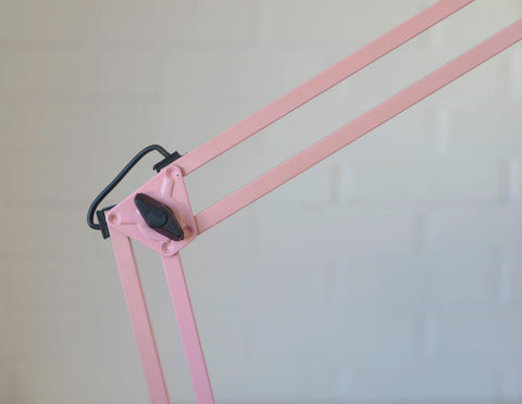 Vintage Architect Desk Lamp / Mid Century Modern / Pop Art / Rare Pink Table Light from 80's