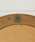 Vintage Hand-Carved Oval Oak Mirror – 1960s Vanity Wall Decor