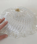 Vintage Murano Glass Sconce: Pearl Glass Wall Lamp / Handmade Flush Mount, Made in Italy