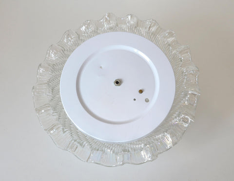 Vintage Murano Glass Sconce: Pearl Glass Wall Lamp / Handmade Flush Mount, Made in Italy