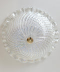 Vintage Murano Glass Sconce: Pearl Glass Wall Lamp / Handmade Flush Mount, Made in Italy