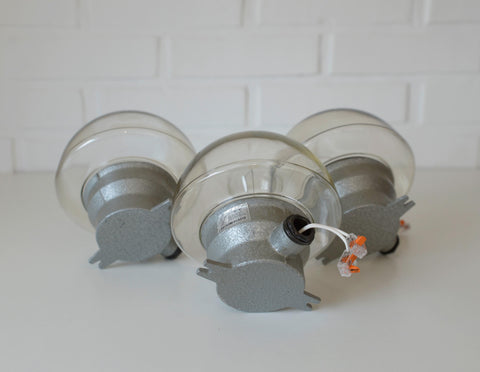 Mushroom Lamps / Set of 3 / Vintage Wall Lamp / Ceiling Light / Industrial Sconces