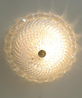 Vintage Murano Glass Sconce: Pearl Glass Wall Lamp / Handmade Flush Mount, Made in Italy