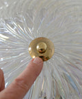 Vintage Murano Glass Sconce: Pearl Glass Wall Lamp / Handmade Flush Mount, Made in Italy