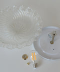 Vintage Murano Glass Sconce: Pearl Glass Wall Lamp / Handmade Flush Mount, Made in Italy