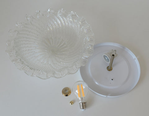 Vintage Murano Glass Sconce: Pearl Glass Wall Lamp / Handmade Flush Mount, Made in Italy