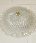 Vintage Murano Glass Sconce: Pearl Glass Wall Lamp / Handmade Flush Mount, Made in Italy