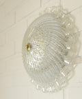 Vintage Murano Glass Sconce: Pearl Glass Wall Lamp / Handmade Flush Mount, Made in Italy