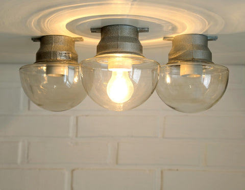 Mushroom Lamps / Set of 3 / Vintage Wall Lamp / Ceiling Light / Industrial Sconces