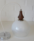 Vintage Pendant Lights / Set of 3 / Redesign Wood and Glass Hanging Bar Lamps