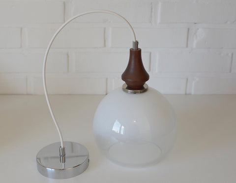 Vintage Pendant Lights / Set of 3 / Redesign Wood and Glass Hanging Bar Lamps