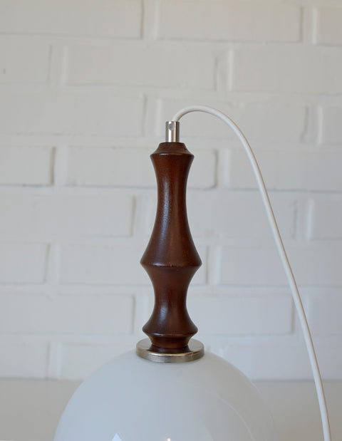 Vintage Pendant Lights / Set of 3 / Redesign Wood and Glass Hanging Bar Lamps