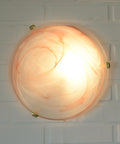 Set of 2 Vintage Murano Glass Sconce / Flush Mount Lights / Made in Italy