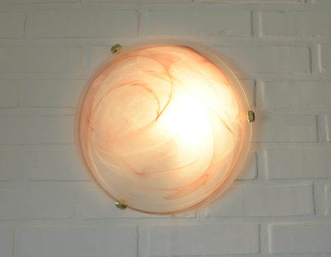 Set of 2 Vintage Murano Glass Sconce / Flush Mount Lights / Made in Italy