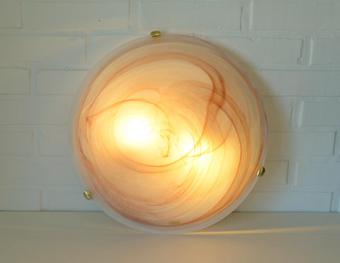 Set of 2 Vintage Murano Glass Sconce / Flush Mount Lights / Made in Italy