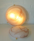 Set of 2 Vintage Murano Glass Sconce / Flush Mount Lights / Made in Italy