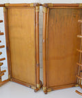 Set of 2 Vintage Bamboo Shelves / Rattan Wall- Mount Shelf / Wall Hanging Rack 1970s