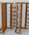 Set of 2 Vintage Bamboo Shelves / Rattan Wall- Mount Shelf / Wall Hanging Rack 1970s