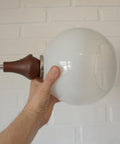 Vintage Pendant Lights / Set of 3 / Redesign Wood and Glass Hanging Bar Lamps