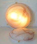 Set of 2 Vintage Murano Glass Sconce / Flush Mount Lights / Made in Italy