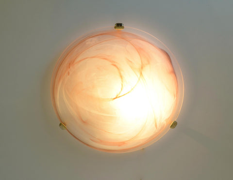 Set of 2 Vintage Murano Glass Sconce / Flush Mount Lights / Made in Italy
