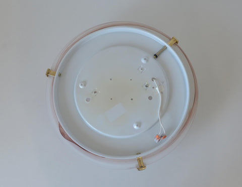 Set of 2 Vintage Murano Glass Sconce / Flush Mount Lights / Made in Italy