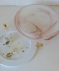 Set of 2 Vintage Murano Glass Sconce / Flush Mount Lights / Made in Italy
