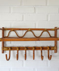 Set of 2 Vintage Bamboo Shelves / Rattan Wall- Mount Shelf / Wall Hanging Rack 1970s