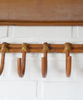 Set of 2 Vintage Bamboo Shelves / Rattan Wall- Mount Shelf / Wall Hanging Rack 1970s
