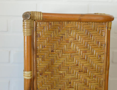 Set of 2 Vintage Bamboo Shelves / Rattan Wall- Mount Shelf / Wall Hanging Rack 1970s