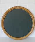 Vintage Round Bamboo Wall Mirror | Mid-Century Boho Rattan Mirror | Japandi Home Decor