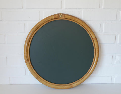 Vintage Round Bamboo Wall Mirror | Mid-Century Boho Rattan Mirror | Japandi Home Decor
