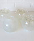 Set of 4 Vintage Italian Art Glass Lamp Shades | Murano Style Hand Blown Glass Globes | MCM Lighting Replacement Shades | 17 cm