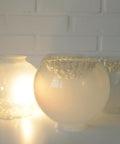 Set of 4 Vintage Italian Art Glass Lamp Shades | Murano Style Hand Blown Glass Globes | MCM Lighting Replacement Shades | 17 cm