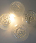 Set of 4 Vintage Italian Art Glass Lamp Shades | Murano Style Hand Blown Glass Globes | MCM Lighting Replacement Shades | 17 cm